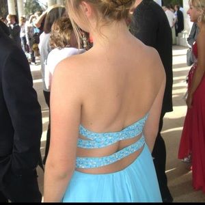 Blue sparkle prom dress